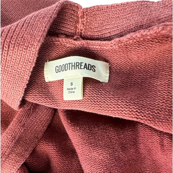 Goodthreads Women Mineral Wash Burgundy Open Cardigan Sweater Size Small - Picture 5 of 11